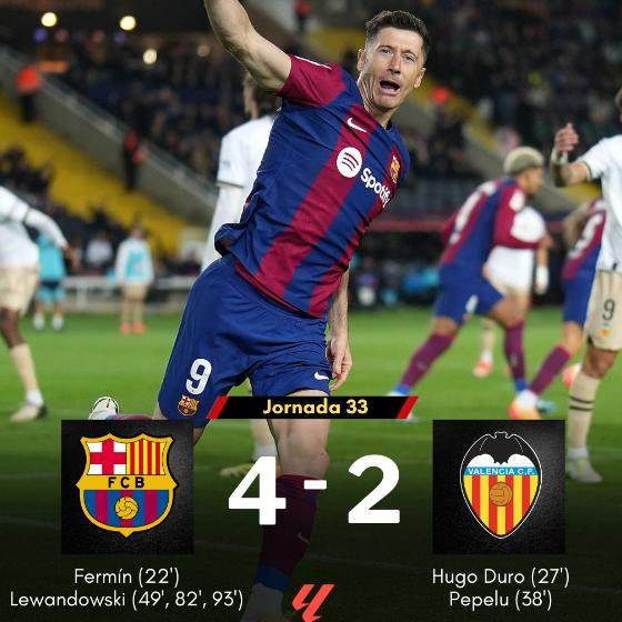 九游官网-【西甲】阿劳霍送点，莱万戴帽，巴萨主场4比2瓦伦