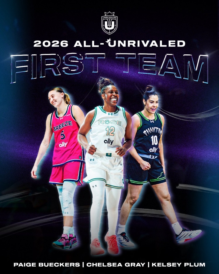 jiuyou-Unrivaled联赛公布最佳阵容一阵：佩奇·布克斯/普拉姆/格雷当选